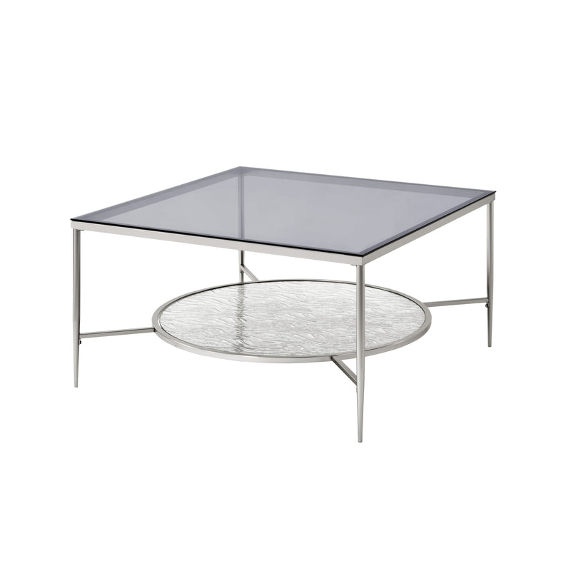 Adelrik Coffee Table in Glass & Chrome Finish