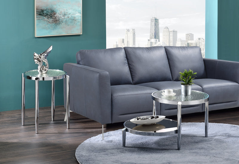 Abbe Coffee Table in Glass & Chrome Finish