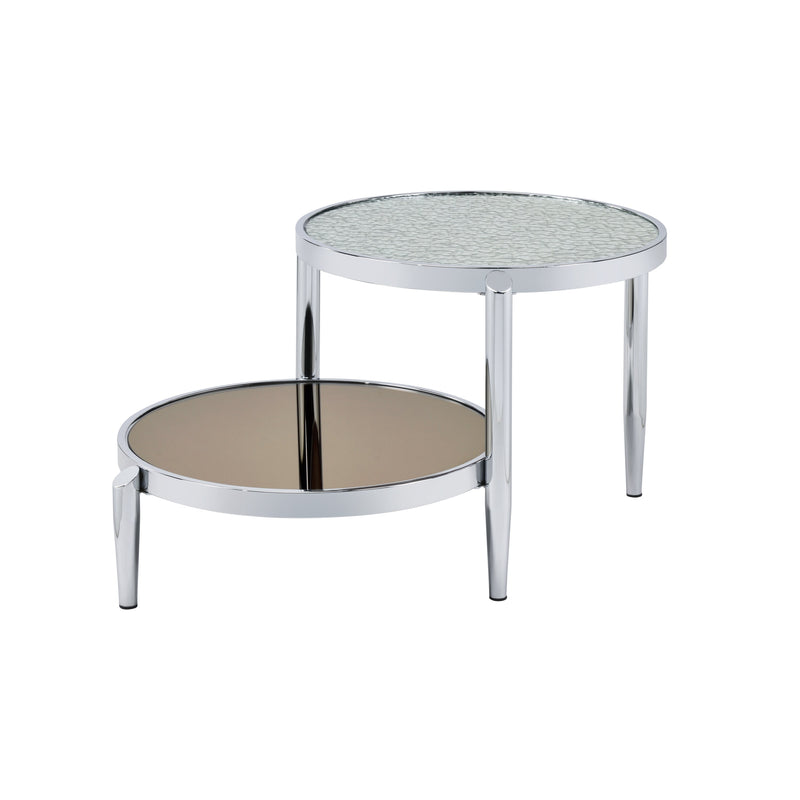 Abbe Coffee Table in Glass & Chrome Finish