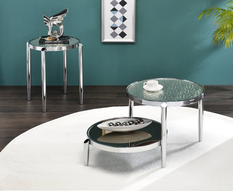 Abbe Coffee Table in Glass & Chrome Finish