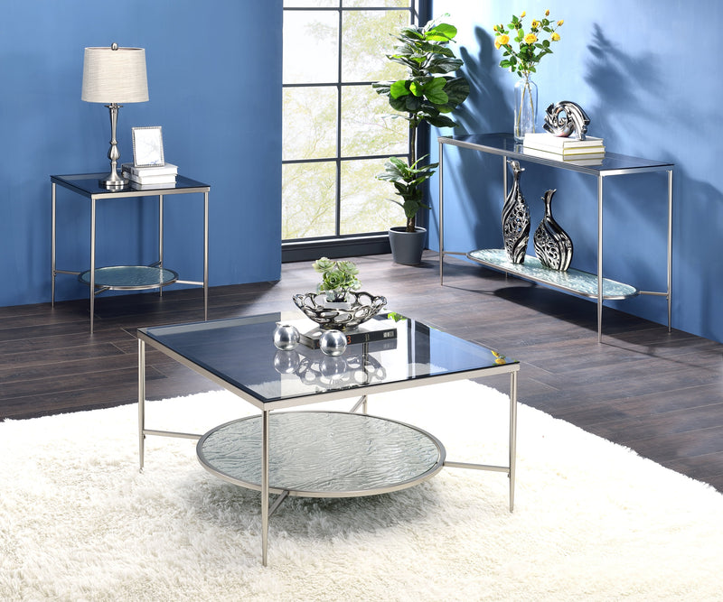 Adelrik Coffee Table in Glass & Chrome Finish