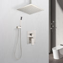Ceiling Mounted Shower System Combo Set with Handheld and 16" Shower Head