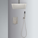 Ceiling Mounted Shower System Combo Set with Handheld and 16" Shower Head