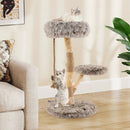 Modern Wooden Cat Tree Tower with Perch and Natural Jute Scratching Posts-Brown by LJGDeals
