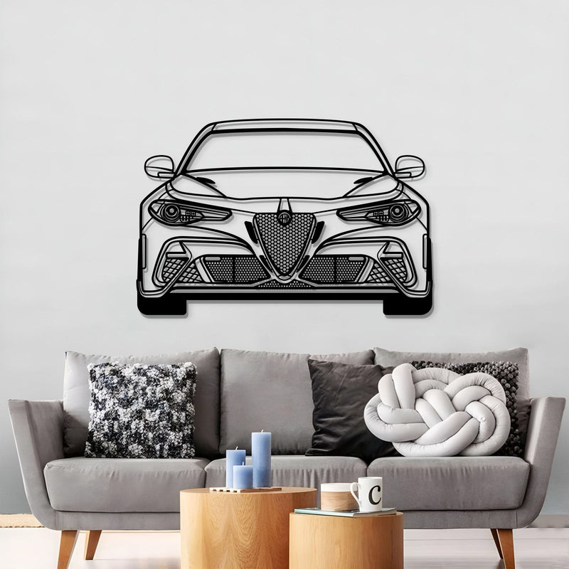 2021 Guilia GTA M Front View Metal Car Wall Art - MT0751