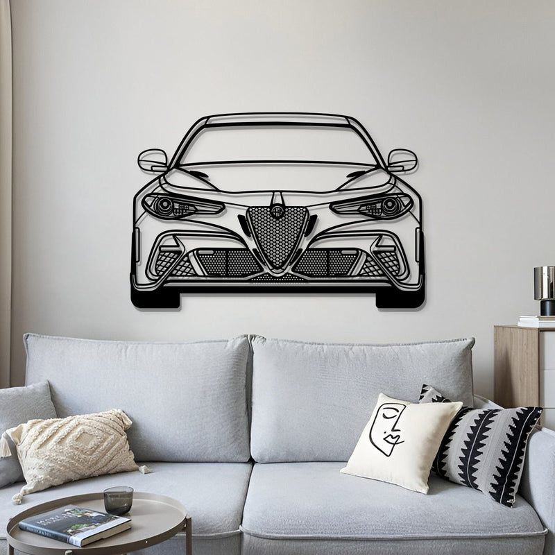 2021 Guilia GTA M Front View Metal Car Wall Art - MT0751