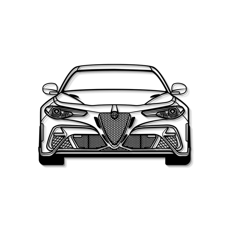 2021 Guilia GTA M Front View Metal Car Wall Art - MT0751