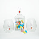 3D Easter Bunny Jar & Wine Glass Collection