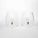 3D Easter Bunny Stemless Wine Glasses