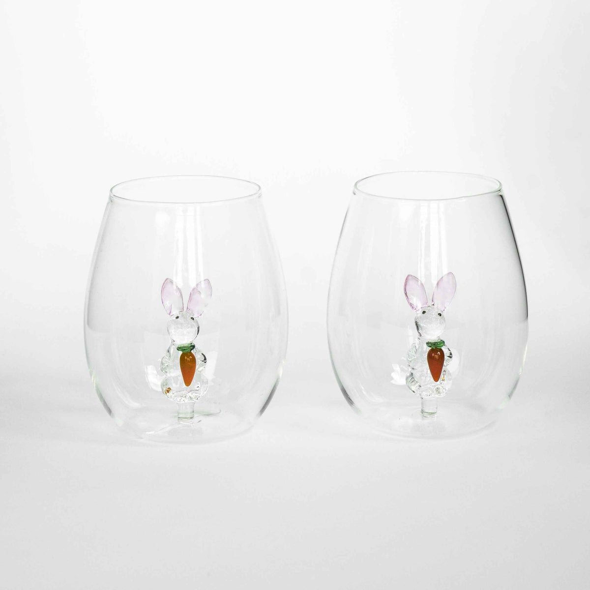3D Easter Bunny Stemless Wine Glasses, photo 2 of 6