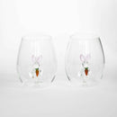 3D Easter Bunny Stemless Wine Glasses