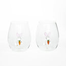 3D Easter Bunny Stemless Wine Glasses