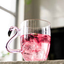 3D Flamingo Glass Mugs by Jersey Art Glass