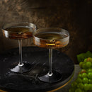 Ribbed Coupe Cocktail Glasses 8 oz | Set of 2 (Smoke Grey)