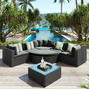 GO 7-Piece Outdoor Wicker Sofa Set