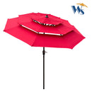 9Ft 3-Tiers Outdoor Patio Umbrella with Crank and Tilt
