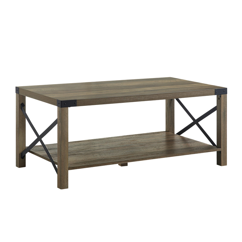 Abiram Coffee Table in Rustic Oak Finish