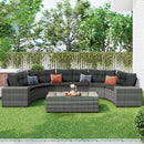 8-Pieces Outdoor Wicker Round Sofa Set