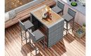 GO 5-Pieces Outdoor Patio Wicker Bar Set