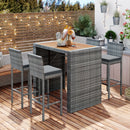 GO 5-Pieces Outdoor Patio Wicker Bar Set