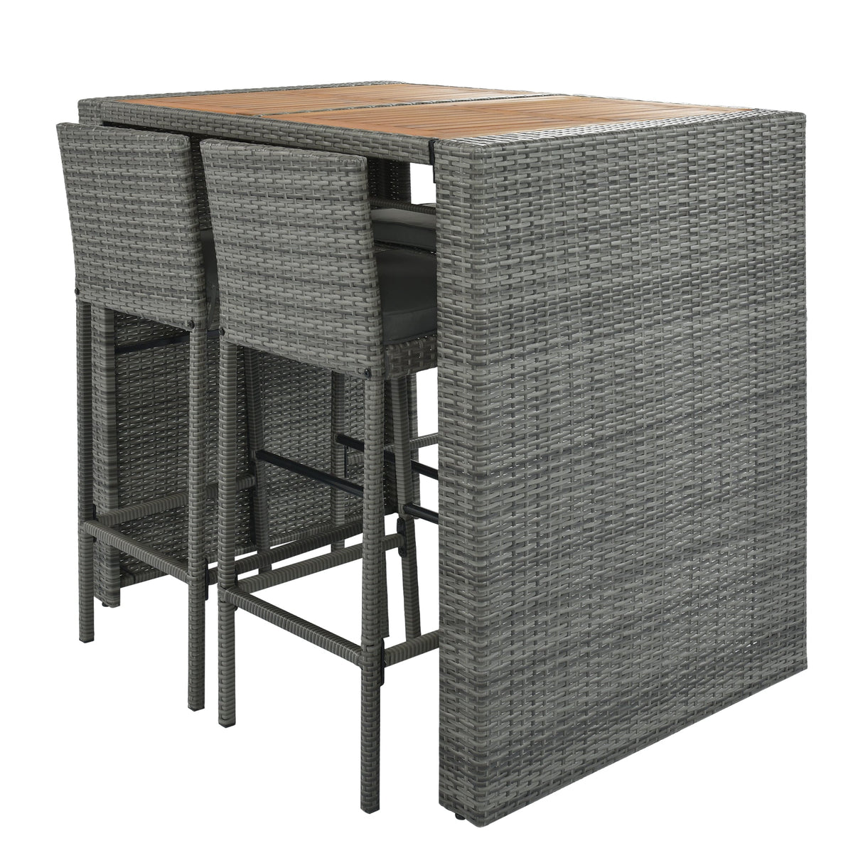 GO 5-Pieces Outdoor Patio Wicker Bar Set, photo 10 of 10