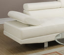 White Color Sectional Living Room Furniture Faux Leather