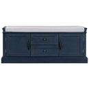TREXM Storage Bench with 2 Drawers and 2 Cabinets in Antique Navy