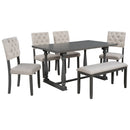 TREXM 6-Piece Dining Table and Chair Set