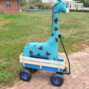 Outdoor Wagon All Terrain Pulling Wood Railing Air Tires Garden Cart by HouseOfZazla