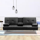 Mega Futon Sofa Bed - Modern Faux Leather Convertible Lounge Sofa