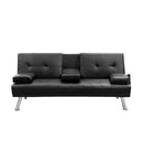 Mega Futon Sofa Bed - Modern Faux Leather Convertible Lounge Sofa