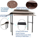 8x4ft Grill Gazebo,metal gazebo with Soft Top Canopy and Steel Frame with hook and Bar Counters,Mushroom fabric