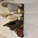 3 Cowboy Hat Rack Vertical | Cowboy Hat Holder | Rustic Western Hat Display | Handcrafted Wooden Organizer | Space-Saving Home Decor | Made in USA