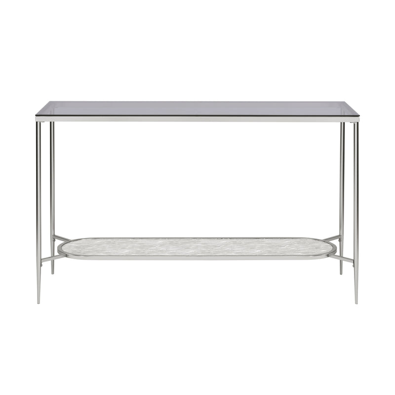 Adelrik Sofa Table in Glass & Chrome Finish