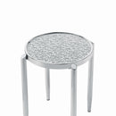Abbe End Table in Glass & Chrome Finish