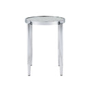 Abbe End Table in Glass & Chrome Finish
