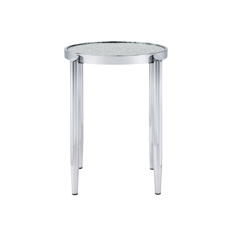 Abbe End Table in Glass & Chrome Finish