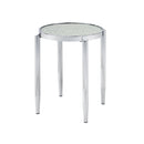 Abbe End Table in Glass & Chrome Finish