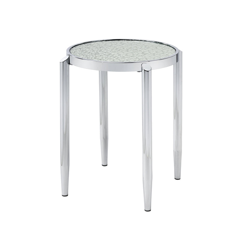 Abbe End Table in Glass & Chrome Finish