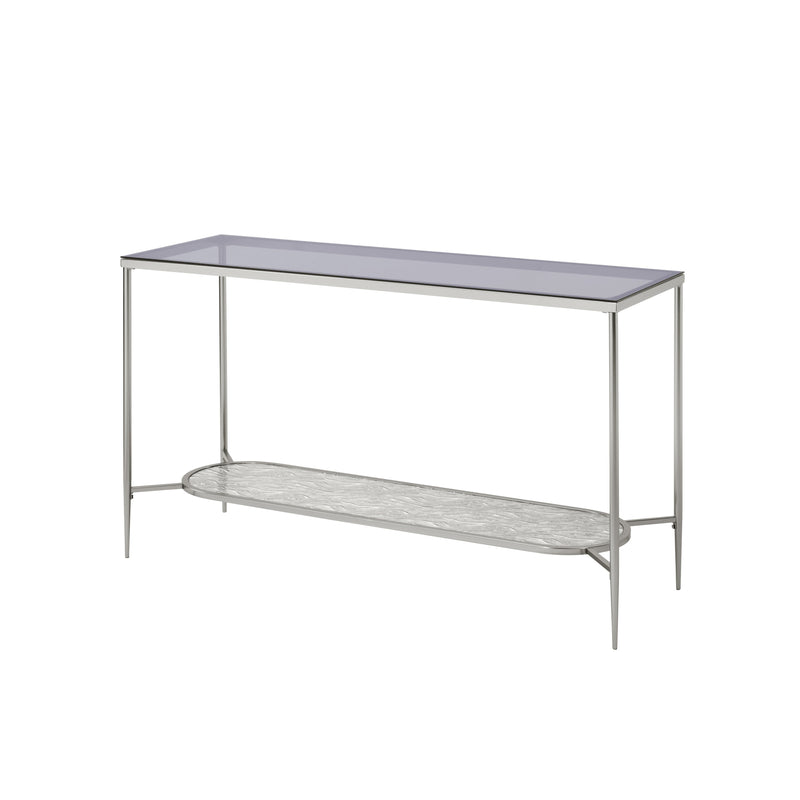 Adelrik Sofa Table in Glass & Chrome Finish