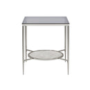 Adelrik End Table in Glass & Chrome Finish
