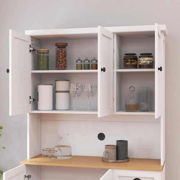 71" Kitchen Pantry Storage Cabinet with Microwave Oven Countertop, photo 2 of 9