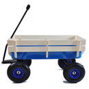 Outdoor Wagon All Terrain Pulling Wood Railing Air Tires Garden Cart by HouseOfZazla