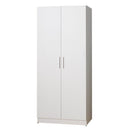 Viviane Contemporary Wood Closet with Hanging Bars and Five Shelves