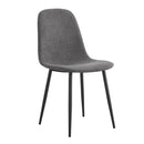 A set of 4 modern medieval style restaurant cushioned side chairs, equipped with soft cushions and black metal legs, suitable for kitchens, lounges, and farmhouses.