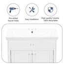 30" Bathroom Vanity with Sink, Bathroom Cabinet with Two Doors and One Drawer, White