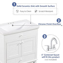 30" Bathroom Vanity with Sink, Bathroom Cabinet with Two Doors and One Drawer, White