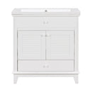 30" Bathroom Vanity with Sink, Bathroom Cabinet with Two Doors and One Drawer, White