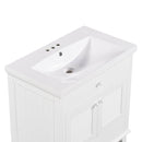 30" Bathroom Vanity with Sink, Bathroom Cabinet with Two Doors and One Drawer, White