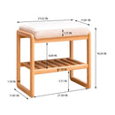 Natural Solid Wood Shoe Bench with High Rebound Sponge Cushion